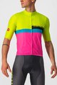 CASTELLI Cyklistický dres s krátkym rukávom - A BLOCCO  - čierna/ružová/modrá/žltá