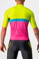 CASTELLI Cyklistický dres s krátkym rukávom - A BLOCCO  - čierna/ružová/modrá/žltá