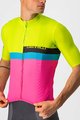 CASTELLI Cyklistický dres s krátkym rukávom - A BLOCCO  - čierna/ružová/modrá/žltá