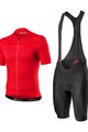 CASTELLI Cyklistický krátky dres a krátke nohavice - CLASSIFICA - červená/čierna