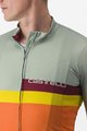CASTELLI Cyklistický dres s krátkym rukávom - A BLOCCO - oranžová/bordová/zelená/žltá