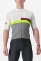 CASTELLI Cyklistický dres s krátkym rukávom - A BLOCCO - bordová/šedá/žltá/ivory