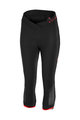 CASTELLI Cyklistické nohavice 3/4 bez trakov - VISTA LADY - červená/čierna