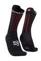 COMPRESSPORT Cyklistické ponožky klasické - AERO - červená/čierna
