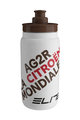 ELITE Cyklistická fľaša na vodu - FLY AG2R 550ml - biela/hnedá