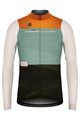 GOBIK Cyklistický dres s dlhým rukávom zimný - COBBLE - čierna/ivory/zelená/oranžová