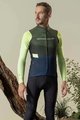 GOBIK Cyklistický dres s dlhým rukávom zimný - COBBLE - antracitová/zelená/modrá