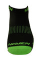 HAVEN Cyklistické ponožky členkové - SNAKE SILVER NEO - čierna/zelená