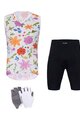 HOLOKOLO Cyklistický mega set - FLORAL ELITE LADY - biela/čierna/viacfarebná