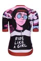HOLOKOLO Cyklistický dres s krátkym rukávom - SUNSET ELITE LADY - viacfarebná/ružová
