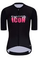 HOLOKOLO Cyklistický dres s krátkym rukávom - ICON ELITE LADY - čierna/biela/ružová