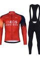 BONAVELO Cyklistický zimný dres a nohavice - INEOS 2024 WINTER - modrá/čierna/červená