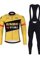 BONAVELO Cyklistický zimný dres a nohavice - JUMBO-VISMA 2024 WNT - žltá/čierna