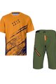 HOLOKOLO Cyklistický MTB dres a nohavice - UNIVERSE MTB - zelená/oranžová/čierna