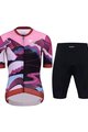 HOLOKOLO Cyklistický krátky dres a krátke nohavice - SUNSET ELITE LADY - viacfarebná/čierna/ružová