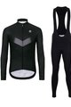 HOLOKOLO Cyklistický dlhý dres a nohavice - ARROW WINTER - čierna/šedá