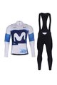 BONAVELO Cyklistický dlhý dres a nohavice - MOVISTAR 2025 WINTER - modrá/čierna/biela