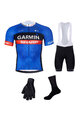 BONAVELO Cyklistický mega set - GARMIN SHARP - biela/modrá/čierna