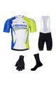 BONAVELO Cyklistický mega set - LIQUIGAS CANNONDALE - čierna/zelená/biela/modrá
