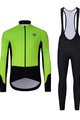 HOLOKOLO Cyklistická zimná bunda a nohavice - CLASSIC - čierna/svetlo zelená