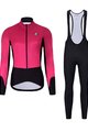 HOLOKOLO Cyklistická zimná bunda a nohavice - CLASSIC LADY - čierna/ružová