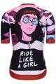 RIVANELLE BY HOLOKOLO Cyklistický krátky dres a krátke nohavice - SUNSET ELITE LADY LI - čierna/viacfarebná/ružová