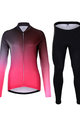 HOLOKOLO Cyklistický zimný dres a nohavice - DAZZLE LADY WINTER - ružová/čierna