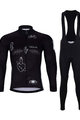 HOLOKOLO Cyklistický zimný dres a nohavice - BLACK OUT WINTER - biela/čierna