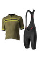 CASTELLI Cyklistický krátky dres a krátke nohavice - GRIMPEUR - zelená/čierna