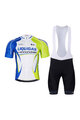 BONAVELO Cyklistický krátky dres a krátke nohavice - LIQUIGAS CANNONDALE - modrá/zelená/čierna