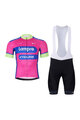 BONAVELO Cyklistický krátky dres a krátke nohavice - LAMPRE - ružová/čierna