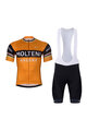 BONAVELO Cyklistický krátky dres a krátke nohavice - MOLTENI ARCORE - oranžová/čierna