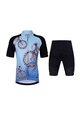HOLOKOLO Cyklistický krátky dres a krátke nohavice - RIDERS KIDS - čierna/modrá/viacfarebná