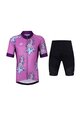 HOLOKOLO Cyklistický krátky dres a krátke nohavice - UNICORNS - fialová/čierna