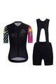 RIVANELLE BY HOLOKOLO Cyklistický krátky dres a krátke nohavice - MEDITATION  - čierna/ružová
