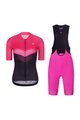 RIVANELLE BY HOLOKOLO Cyklistický krátky dres a krátke nohavice - ARROW II - ružová/čierna