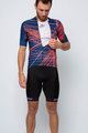 HOLOKOLO Cyklistický krátky dres a krátke nohavice - CLASH - červená/modrá/čierna