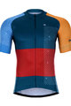 HOLOKOLO Cyklistický dres s krátkym rukávom - ENGRAVE - červená/oranžová/modrá
