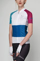 HOLOKOLO Cyklistický dres s krátkym rukávom - ENGRAVE LADY - modrá/biela/fialová
