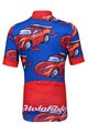 HOLOKOLO Cyklistický dres s krátkym rukávom - CARS KIDS - červená/modrá