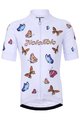 HOLOKOLO Cyklistický krátky dres a krátke nohavice - BUTTERFLIES KIDS - biela/čierna