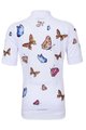 HOLOKOLO Cyklistický krátky dres a krátke nohavice - BUTTERFLIES KIDS - biela/čierna