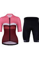 HOLOKOLO Cyklistický krátky dres a krátke nohavice - SPORTY LADY - ružová/bordová/čierna