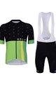 HOLOKOLO Cyklistický krátky dres a krátke nohavice - OPTIMISTIC ELITE - čierna/zelená