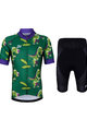 HOLOKOLO Cyklistický krátky dres a krátke nohavice - DINOSAURS KIDS - zelená/čierna