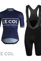 LE COL Cyklistický krátky dres a krátke nohavice - SPORT LOGO - modrá/čierna