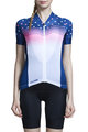 MONTON Cyklistický dres s krátkym rukávom - STARRY LANES LADY - biela/modrá