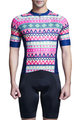 MONTON Cyklistický dres s krátkym rukávom - BOHEMIAN RIDER  - modrá/ružová