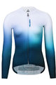 MONTON Cyklistický dres s dlhým rukávom letný - TWILIGHT LADY SUMMER - biela/modrá