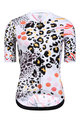 MONTON Cyklistický dres s krátkym rukávom - LEOPARD LADY - čierna/biela/ružová